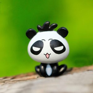 Miniture Fairy Garden Accessories Supplies Mini Panda Figurine Model Toys Pot Bonsai Miniature Garden Terrariums Fairy Garden Animals Kits Items Car Interior Decoration Table Ornaments